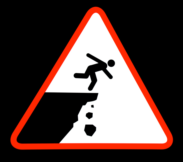Falling off cliff warning